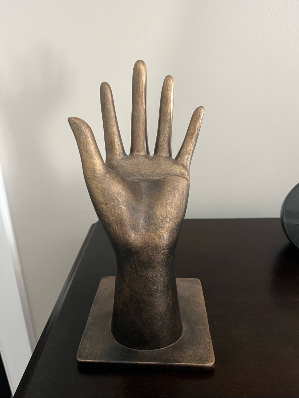 Phone holder. Bronze-Tone Hand Sculpture Accent - Decorative Home Art